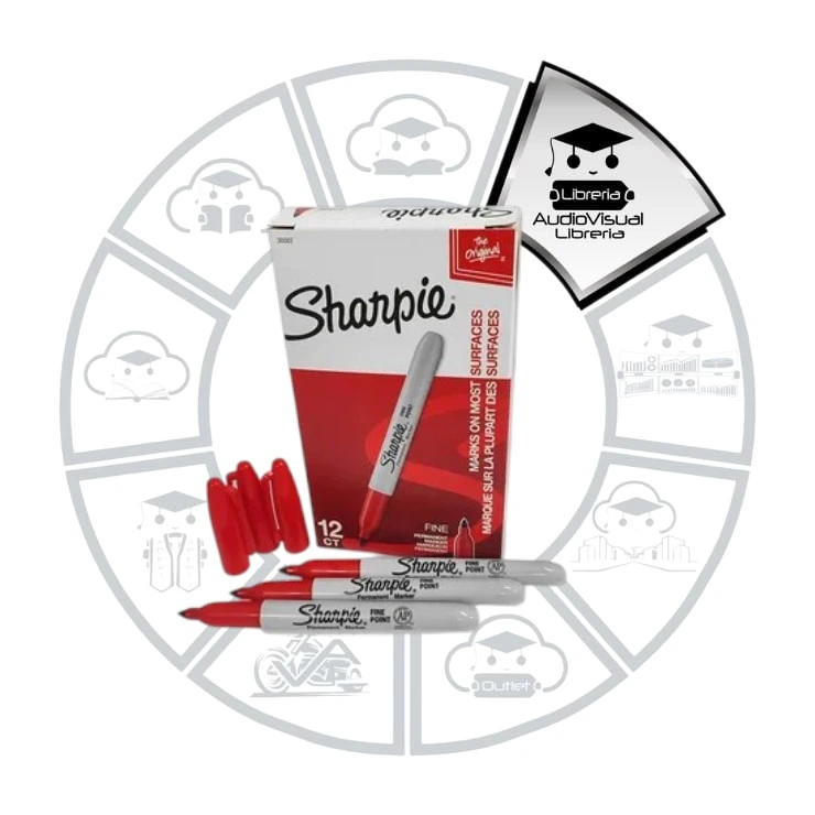 [MAPPRSH12] MARCADOR PERMANENTE PUNTA FINA ROJO SHARPIE 12