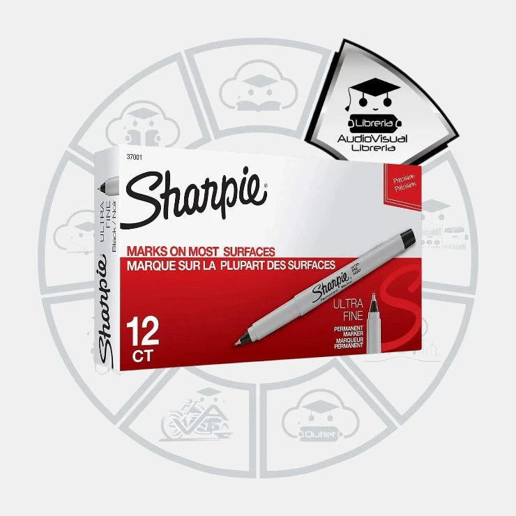 [MAPUSH12] MARCADORES PUNTA ULTRAFINA NEGRO SHARPIE 12