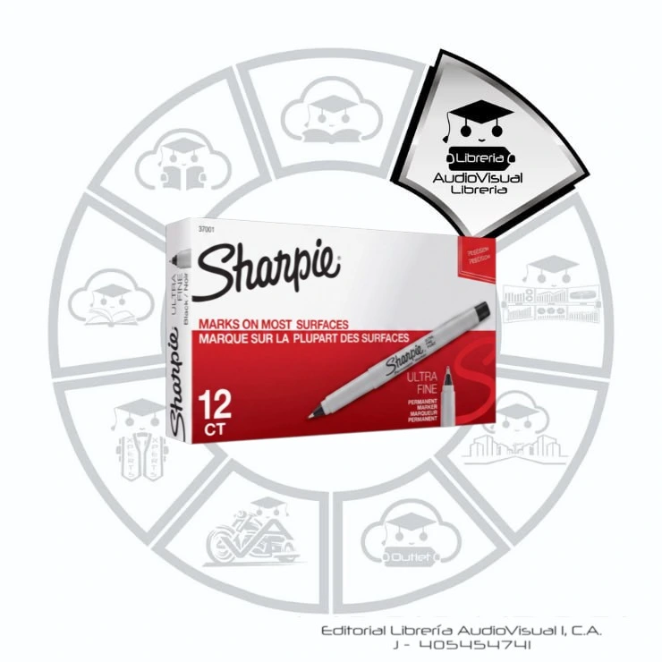 [MAPUSH12] MARCADORES PUNTA ULTRAFINA NEGRO SHARPIE 12