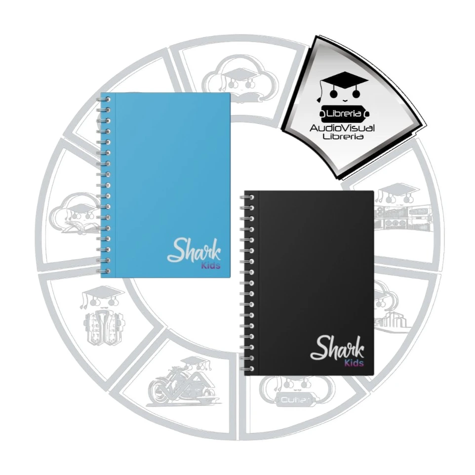 LIBRETA ESPIRAL 6 MATERIAS SHARK