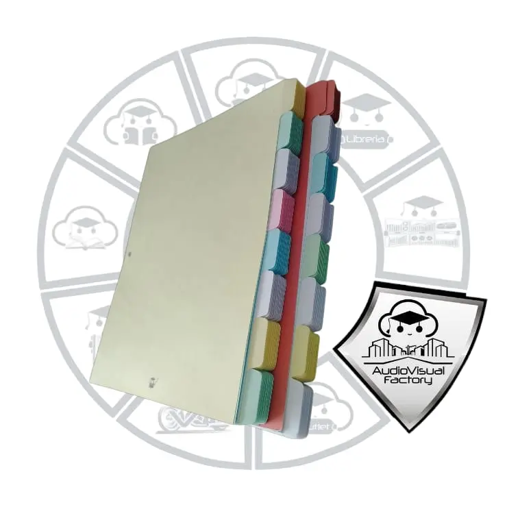 SEPARADORES CARPETAS CARTULINA COLORES 10