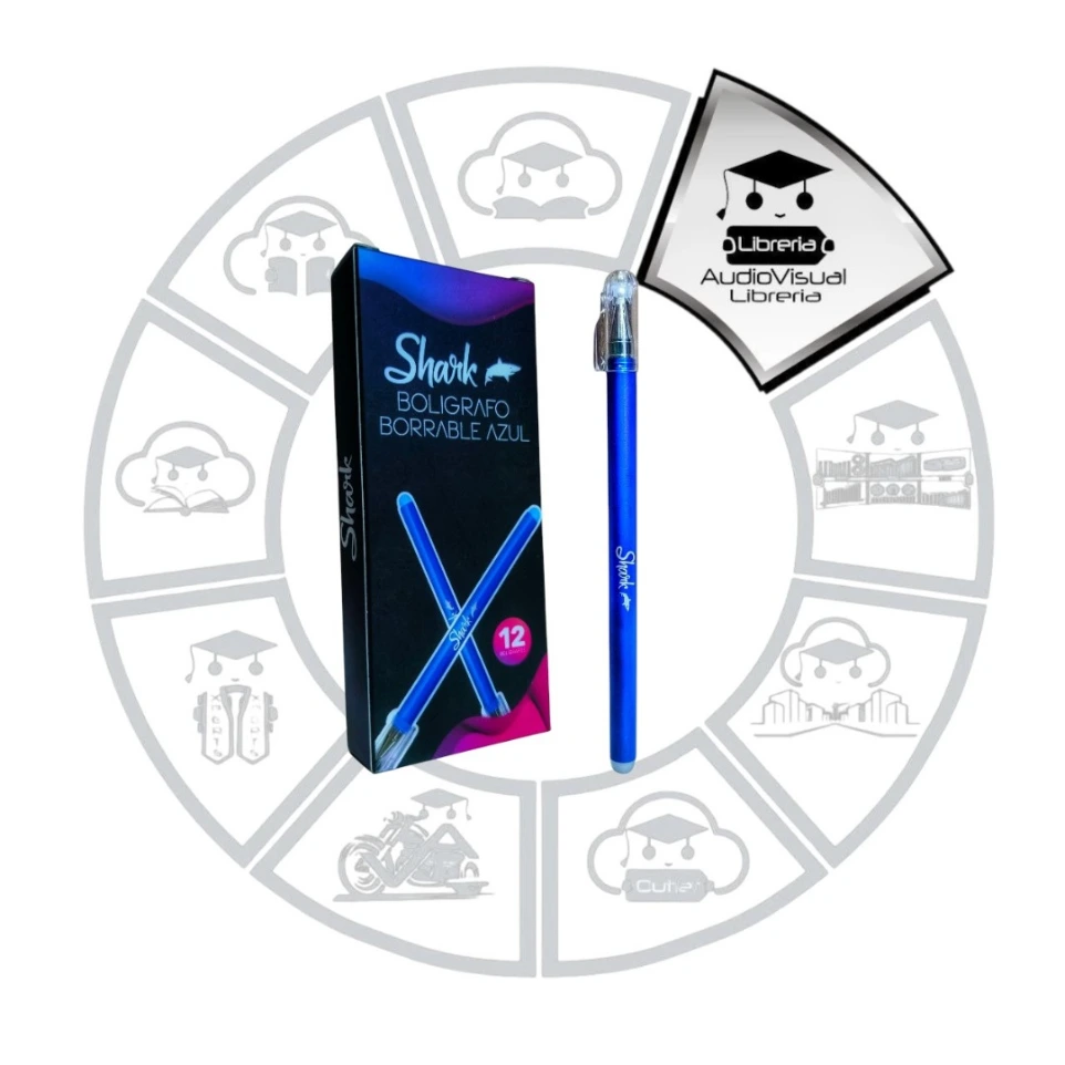 BOLIGRAFO BORRABLE AZUL SHARK 12