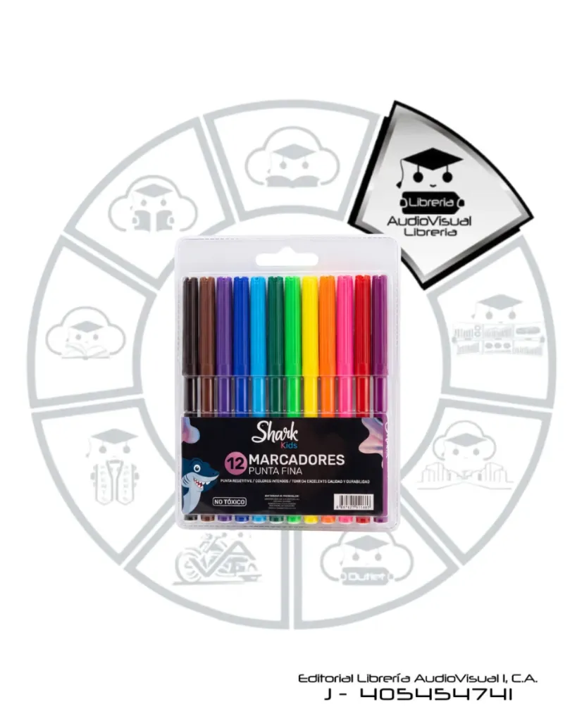 [TEPM6] MARCADORES DE COLORES PUNTA FINA SHARK12