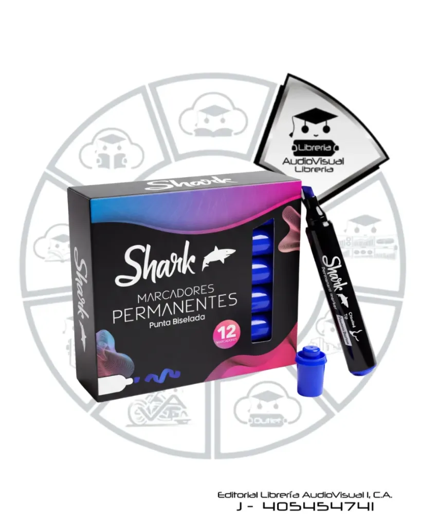 MARCADOR PERMANENTE AZUL SHARK 12