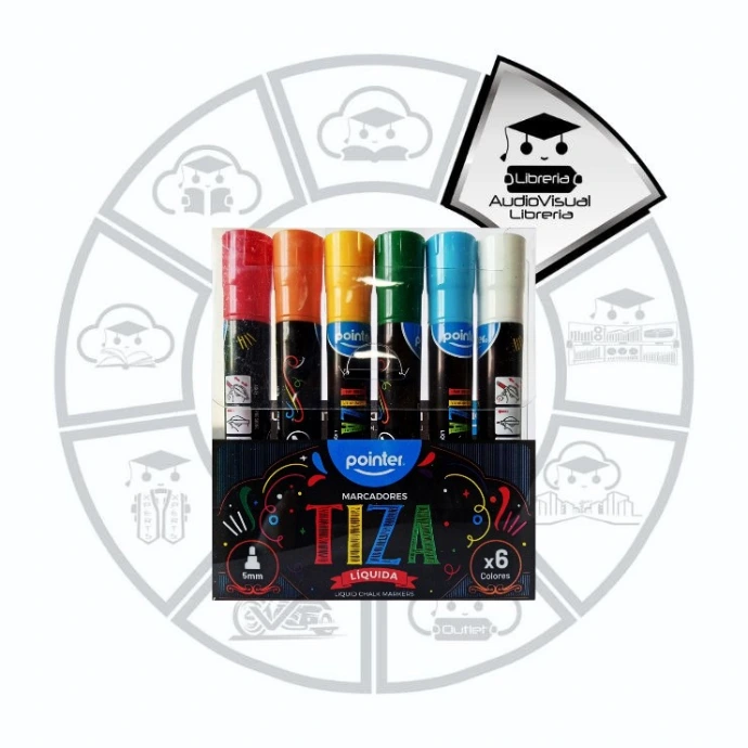 [TILCPO6] TIZA LIQUIDA COLORES POINTER 6