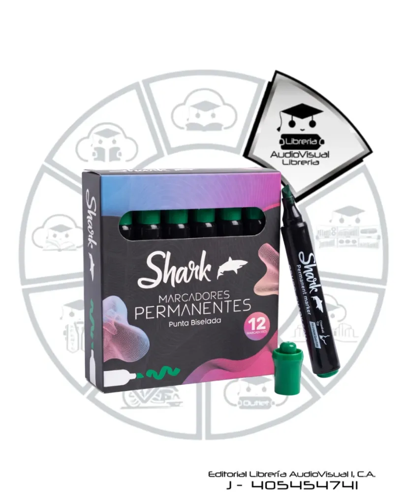 MARCADOR PERMANENTE VERDE SHARK 12