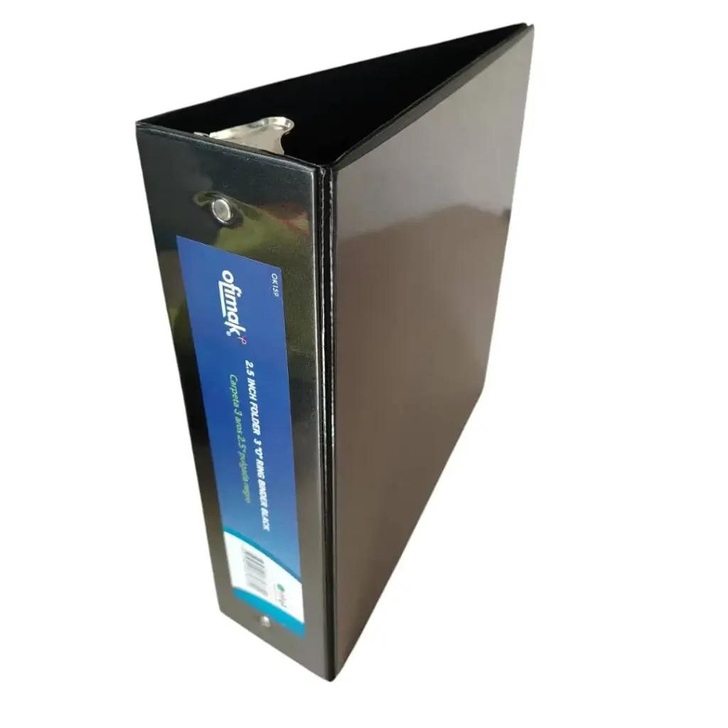 CARPETA 3 AROS NEGRA 2 1/2" CARTA OFIMAK (PAQX6-BLTX12)