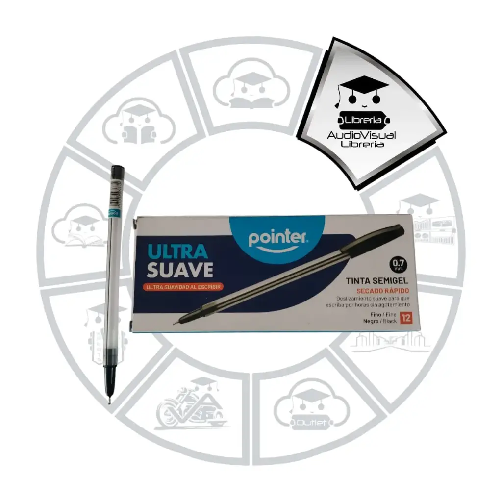 BOLIGRAFO SEMIGEL 0.7MM NEGRO POINTER 12 BP-5007-N