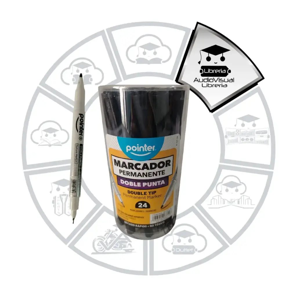 MARCADOR PERMANENTE DOBLE PUNTA NEGRO POINTER 24