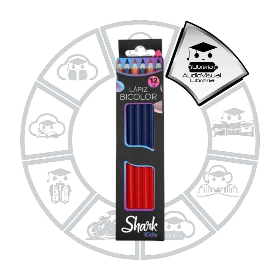 LAPIZ BICOLOR SHARK KIDS 12